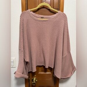 Free People Blush Textured Knit Top